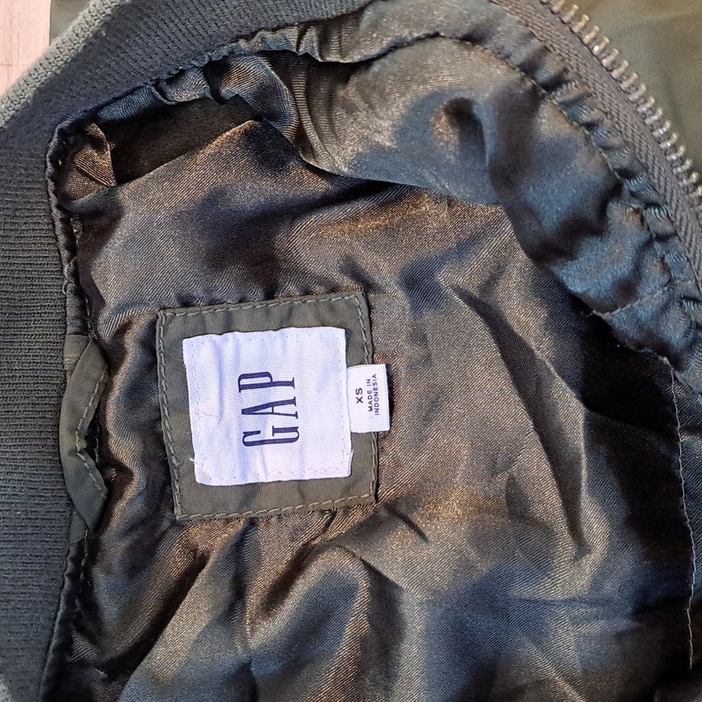 Gap Bomber Lined Lightweight Fight Cropped Jacket Coat With Front Pockets - Picture 5 of 8